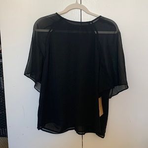 Halogen Black Sheer Top NWT